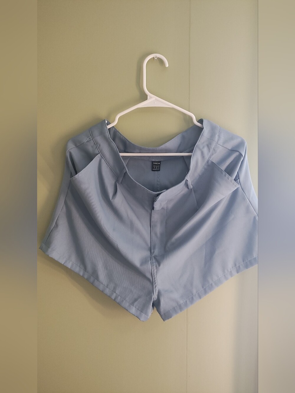 SHEIN Light Blue Casual Short Sleeve Top
